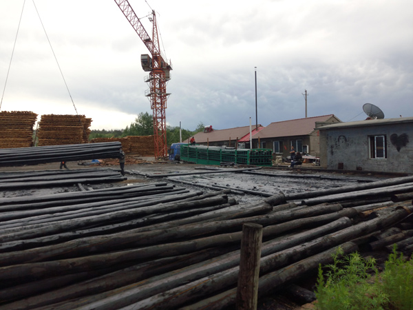 防腐油木桿、防腐油炸桿2